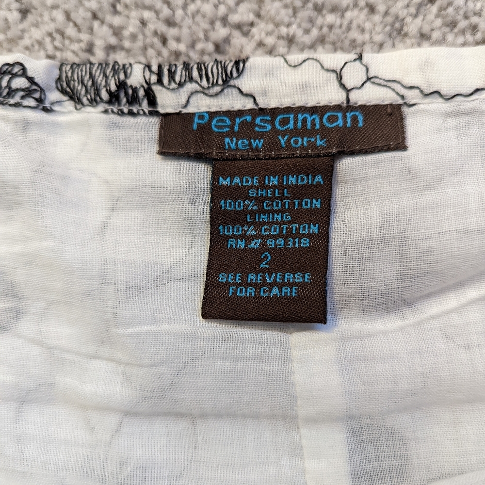 GUC Persaman New York Long Floral Skirt, White & Black, 2 - Picture 2 of 9
